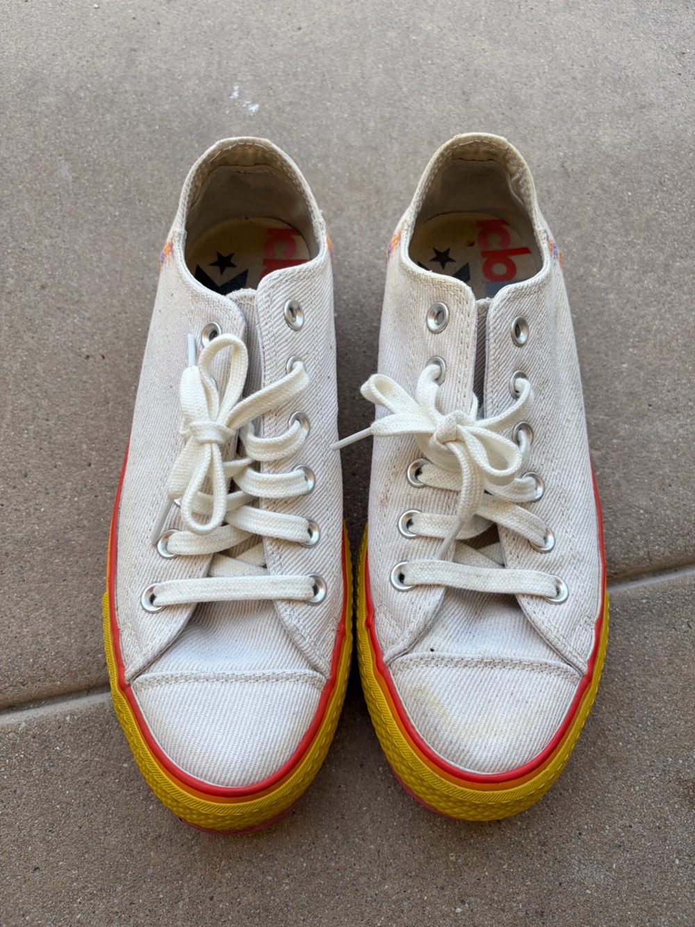 Converse Platform Sneakers with Rainbow Base - Size 8 - Picture 4 of 6